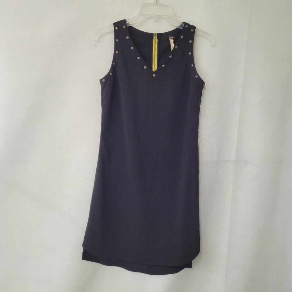 Uncle Frank Dress Womens XS Black Grommet V-Neck Sleeveless Classic Hi-Low 71278